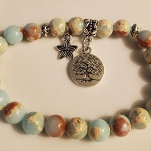 2/$15 Tree of Life Starfish charm bead bracelet NEW